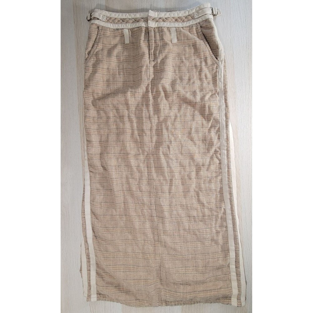 Vtg Da-Nang Maxi Skirt Womens Utility Y2K Streetwear Twill Glen Plaid Pockets